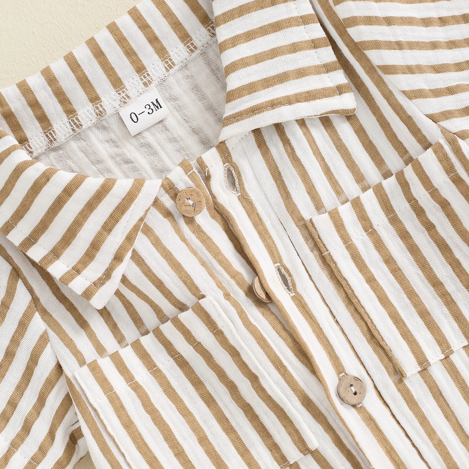 Striped Collared Pocket Romper