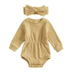 Solid Shaila Ribbed Onesie & Headband
