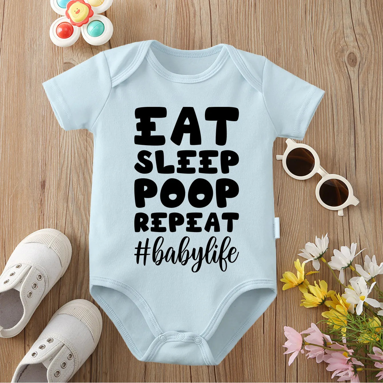 "Eat Sleep Poop Repeat" Baby Onesie