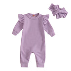 Solid Skye Ruffle Onesie & Bow