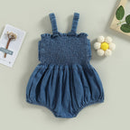 Denim Bow Summer Romper