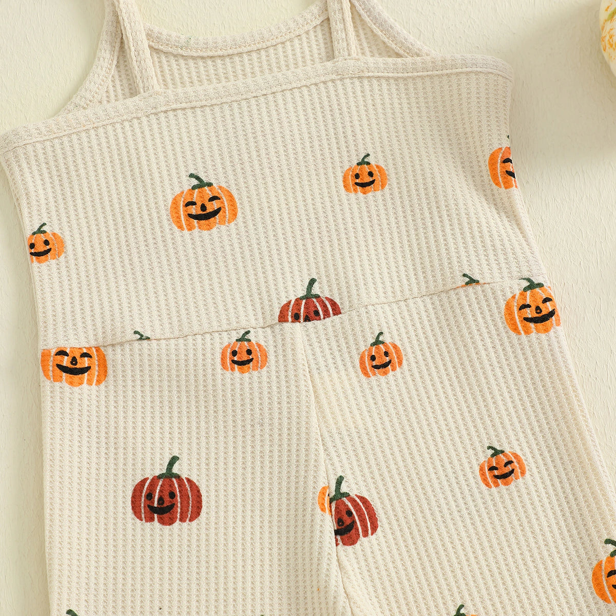 🎃 Little Pumpkin Girl Flare Ruffled Romper