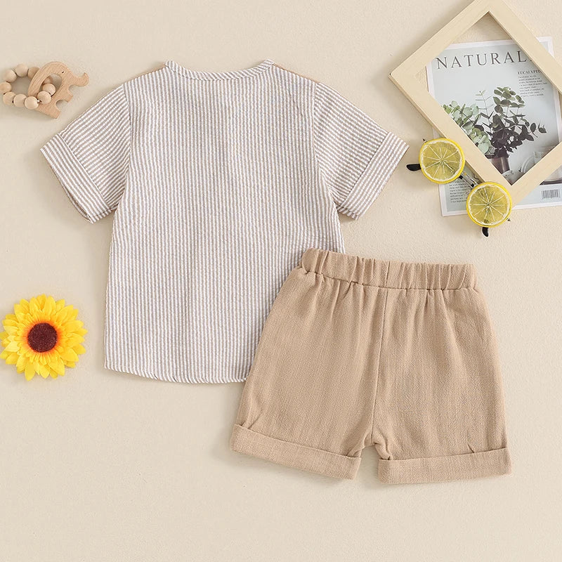 Striped Pocket Top & Shorts