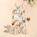 Floral Spring Chicken Romper