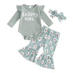 Daddy's Girl Flower Bell Bottoms Outfit