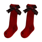 Glitter Bow Over the Knee Socks