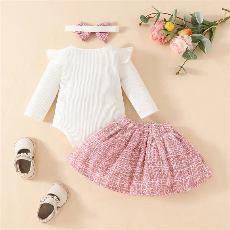 Plaid Teddy Bear Skirt Outfit