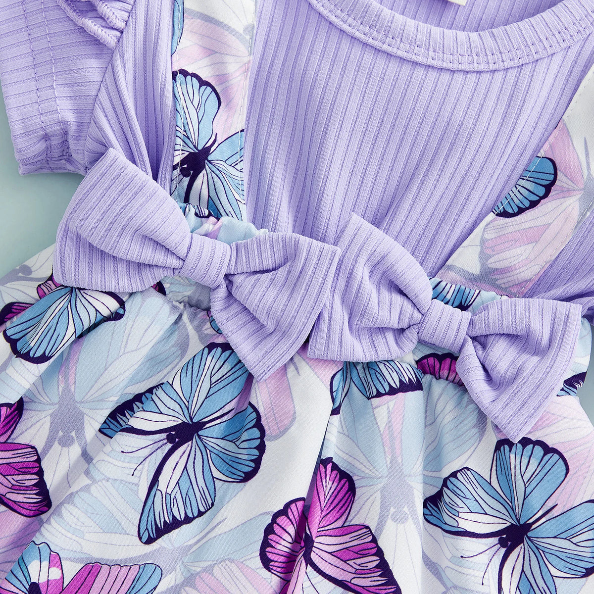 Butterfly Bow Baby Romper Set
