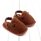 Fleece Buckle Strap Shoes