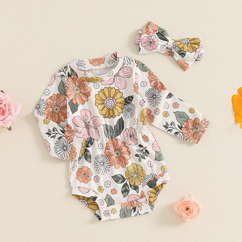 Floral Clara Onesie & Headband