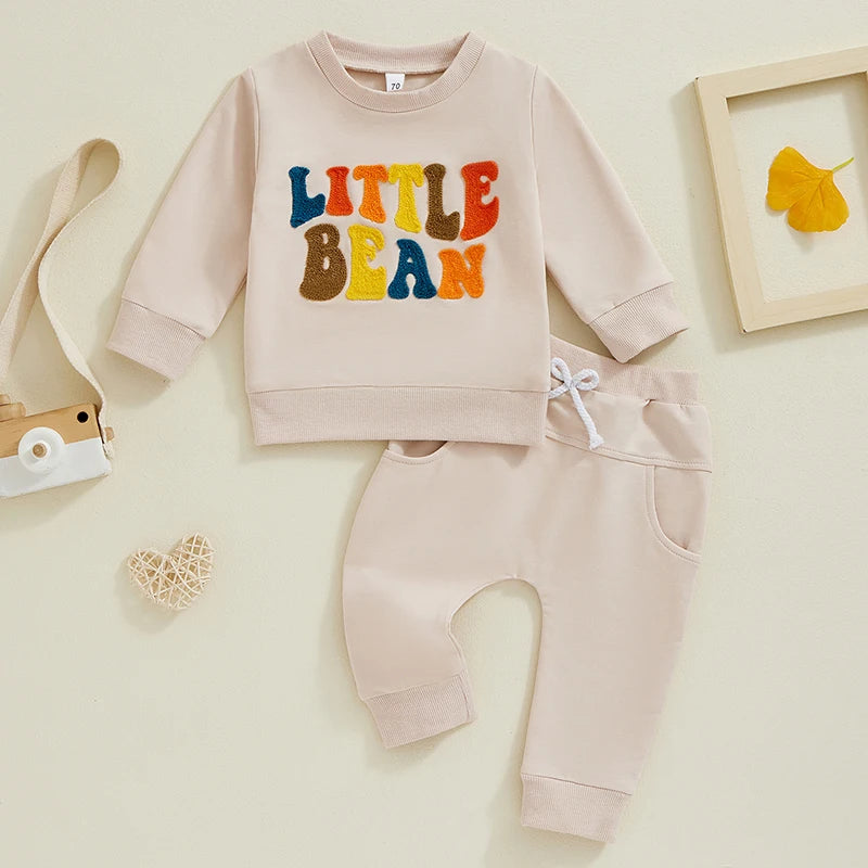 Little Bean Embroidered Outfit Set