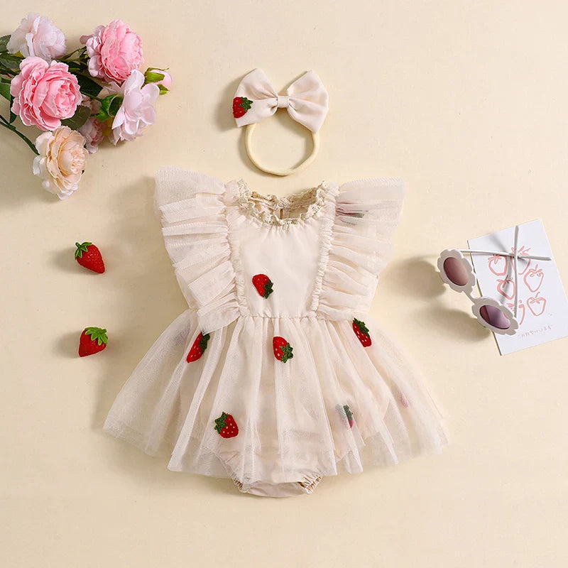 Strawberry Saylee Dress & Headband