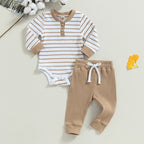 Ribbed Striped Onesie & Pants