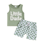 Little Dude Tank & Checkered Shorts