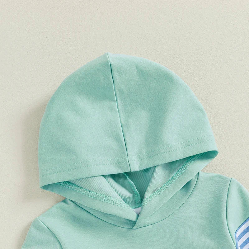 Striped Color Patch Hoodie Outfit