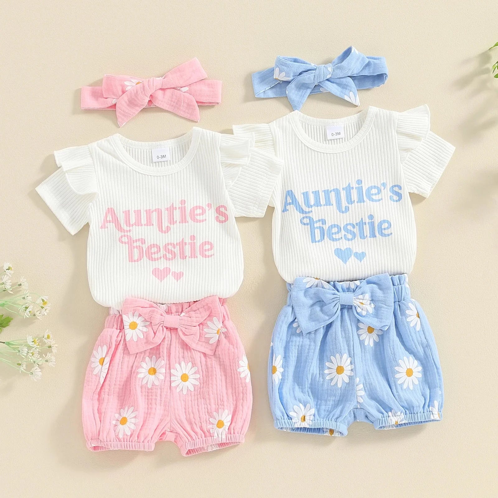 Auntie's Bestie Daisy Flower Outfit