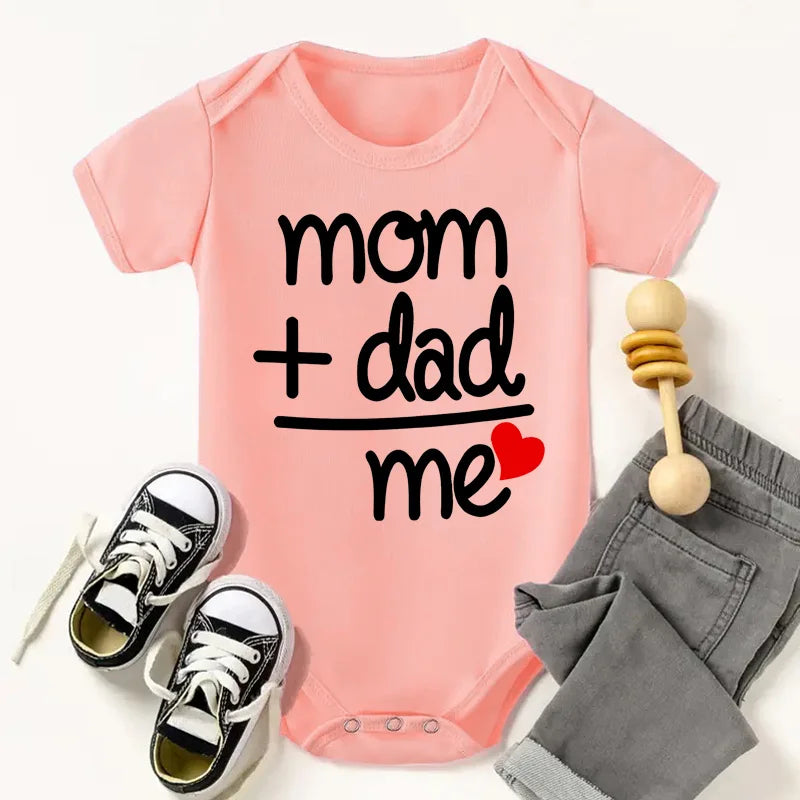 Mom Plus Dad Equals Me Funny Onesie (Multiple Colors)