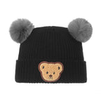 Pom Pom Bear Beanie Hat