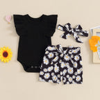 Ribbed Ruffles Daisy Shorts Outfit