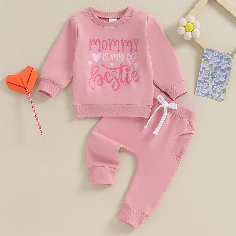 Mommy is My Bestie Heart Outfit