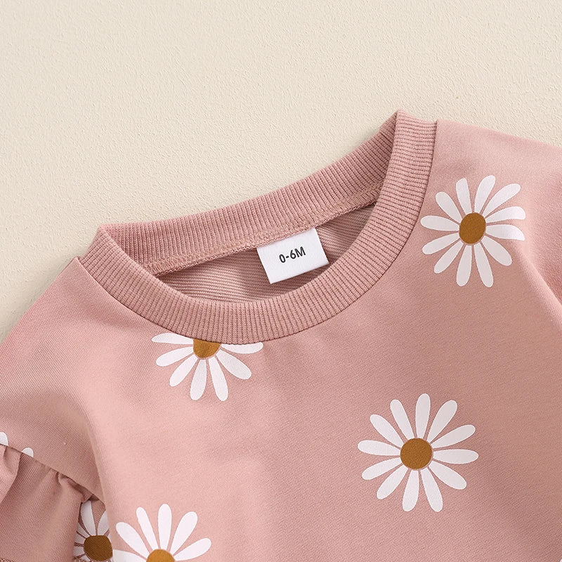 Long Sleeve Flower Jogger Set