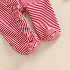 Striped Ruffle Footie Onesie & Bow