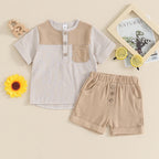 Striped Pocket Top & Shorts