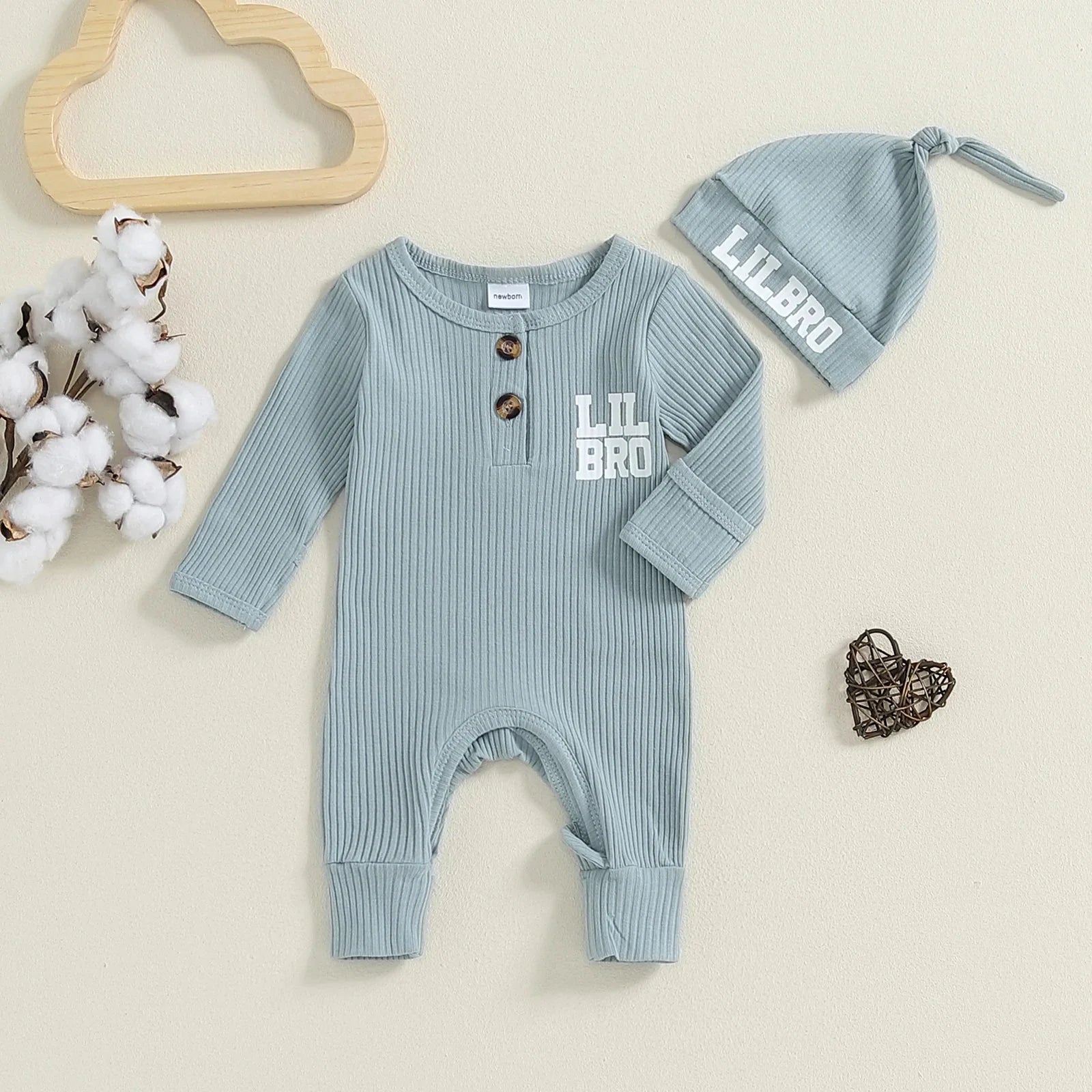 Ribbed Lil Bro Onesie & Hat