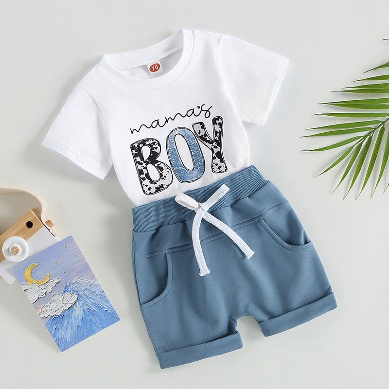 Mama's Boy Cow Print T-shirt & Shorts