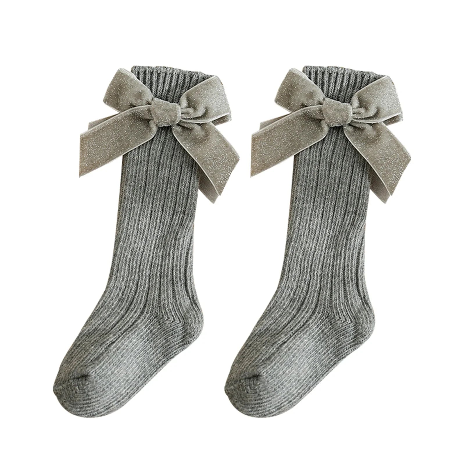 Glitter Bow Over the Knee Socks