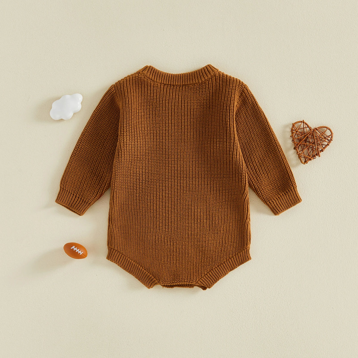 Baby Rugby Football Knit Romper 🏈