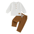 Button Tractor Boy Outfit