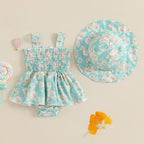 Patterned Summer Romper Dress & Hat