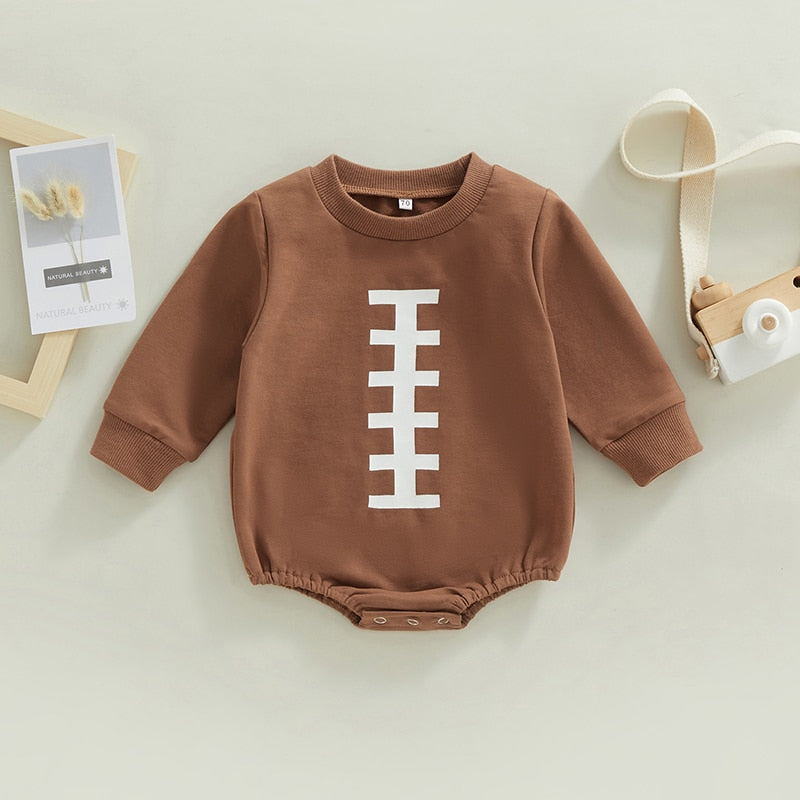 Brown Football Onesie