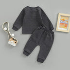 Solid Button Jogger Set