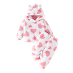 Plush Hoodie Heart 2Pcs Set