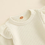 Solid Skye Ruffle Onesie & Bow