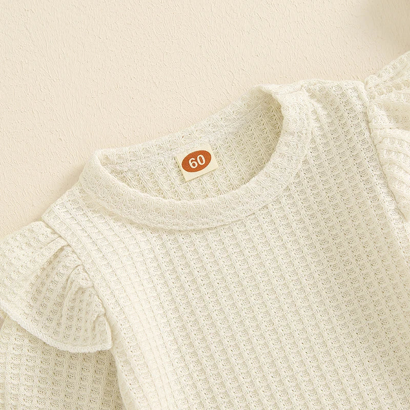 Solid Skye Ruffle Onesie & Bow