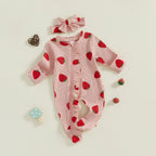Strawberry Footie Ruffle Onesie & Bow