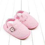 Fleece Buckle Strap Shoes