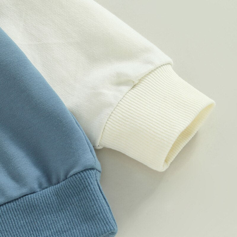 Contrast Color Hoodie Jogger Set