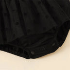 Black Polka Dot Romper Dress & Headband