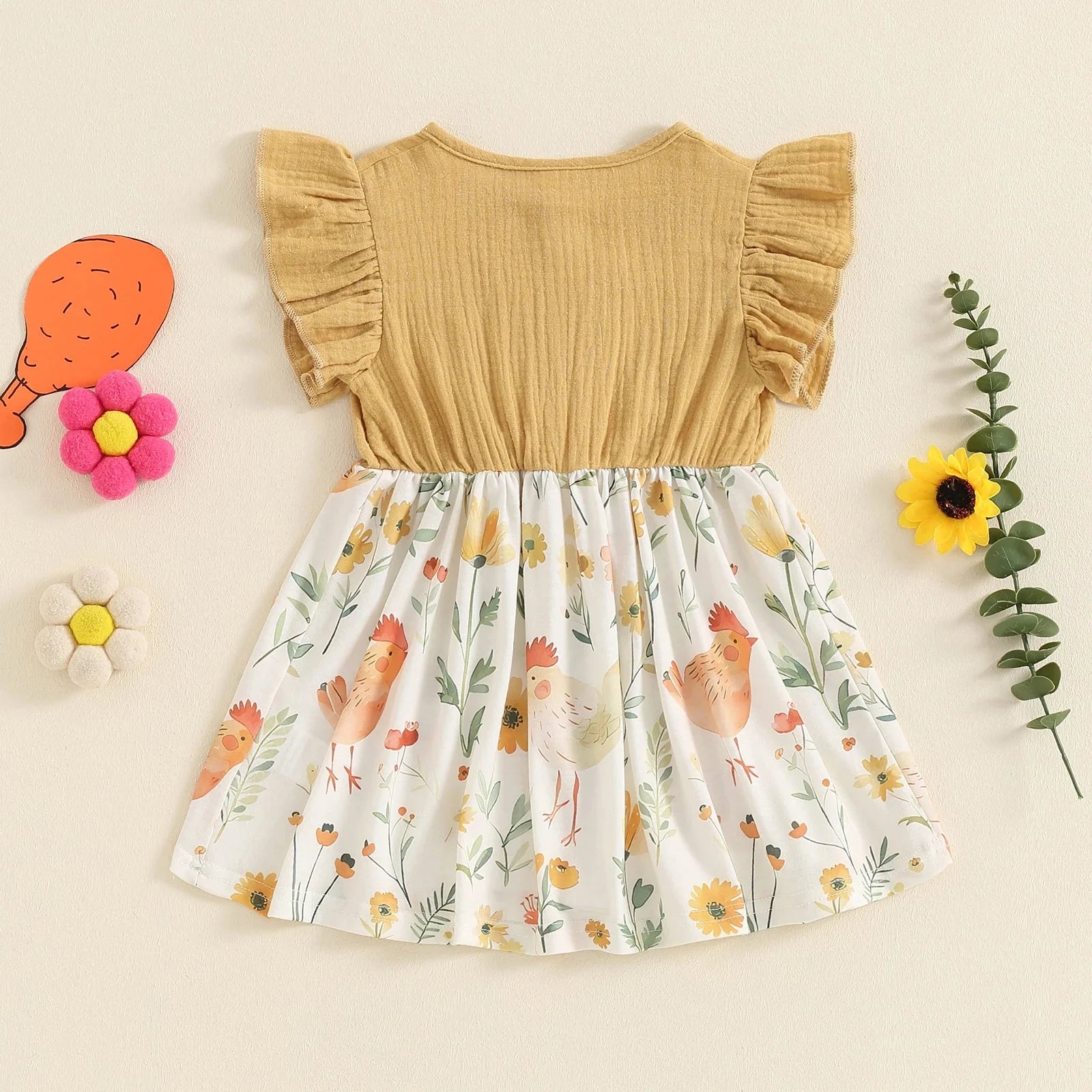 Ruffled Chicken Button Dress