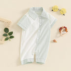 Collar Stripes Romper