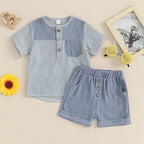 Striped Pocket Top & Shorts