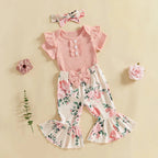 Aveline Floral Bell Bottoms Outfit & Bow