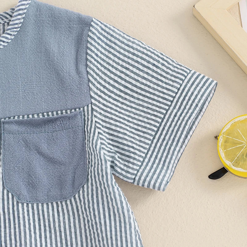 Striped Pocket Top & Shorts