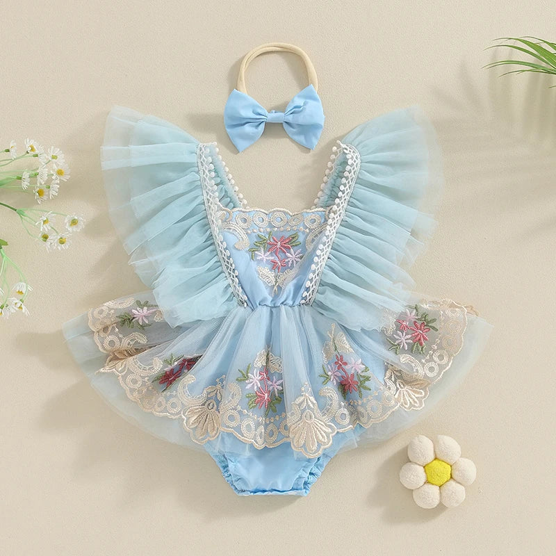 Floral Lace Arabella Romper & Headband