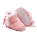 Back Bow Plush Boots