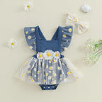 Denim Lace Daisy Dress & Headband